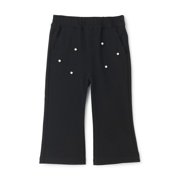 Pearl-Embellished Cut Pants,Blue, medium image number 4