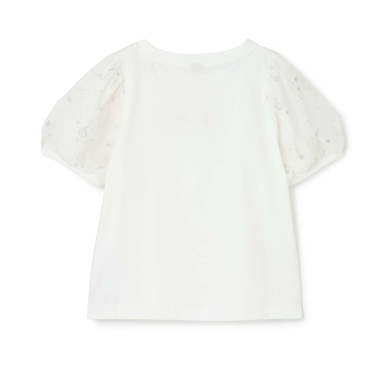Cool Touch Puff Sleeve Tulle T-Shirt♪,Off white, large image number 1