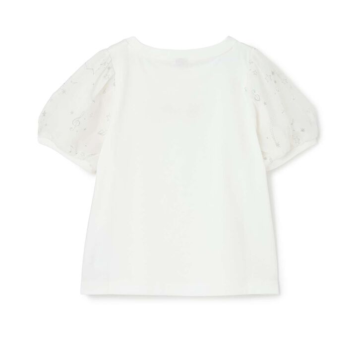 Cool Touch Puff Sleeve Tulle T-Shirt♪,Off white, medium image number 1