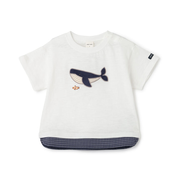 [Cool Touch] Marine Friends Appliqu&eacute; Short Sleeve T-Shirt,Golden tea, medium image number 4