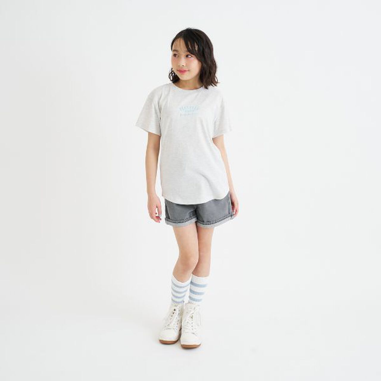 Daily Price Gradient Bear Short-Sleeve Tunic T-Shirt,Charcoal gray, large image number 16