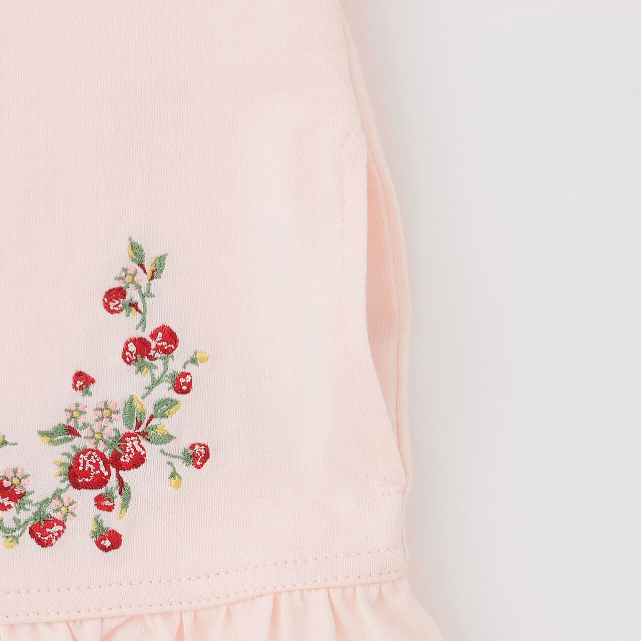 Wild Strawberry Embroidery Cardigan,Pearl white, large image number 3