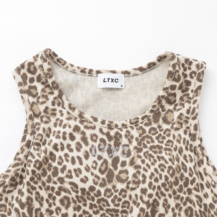 [LTXC] Cool Touch Pattern/Solid Short Tank Top,Black, medium image number 2