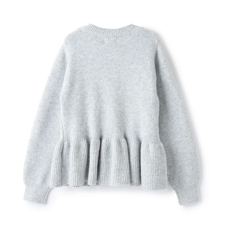 Fluffy and Soft Floral Pearl Knitwear,Ivory, medium image number 1