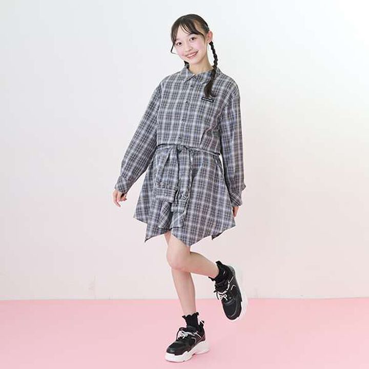 Knot Shirt Style Skirt with Shorts,Light gray, medium image number 7