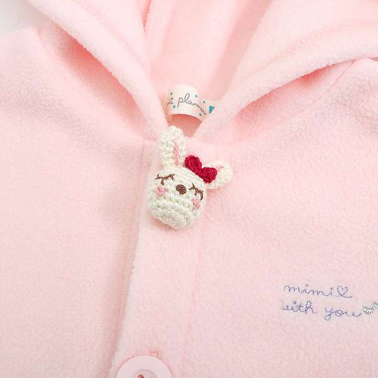 KP Fleece Cape with Amigurumi Bunny,Pink, large image number 3
