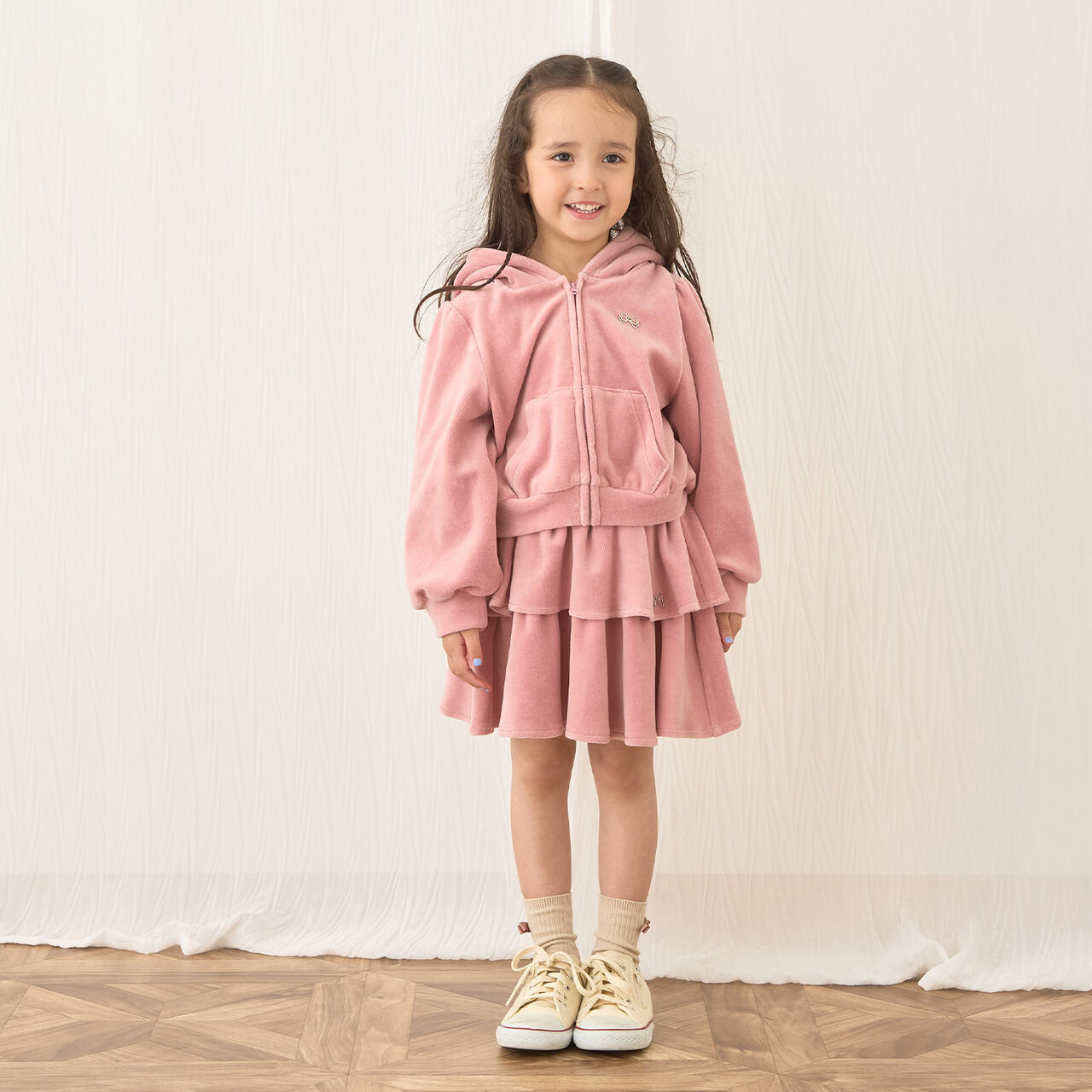 Plush Velour Coordinatable Tiered Skirt,Black, large image number 16