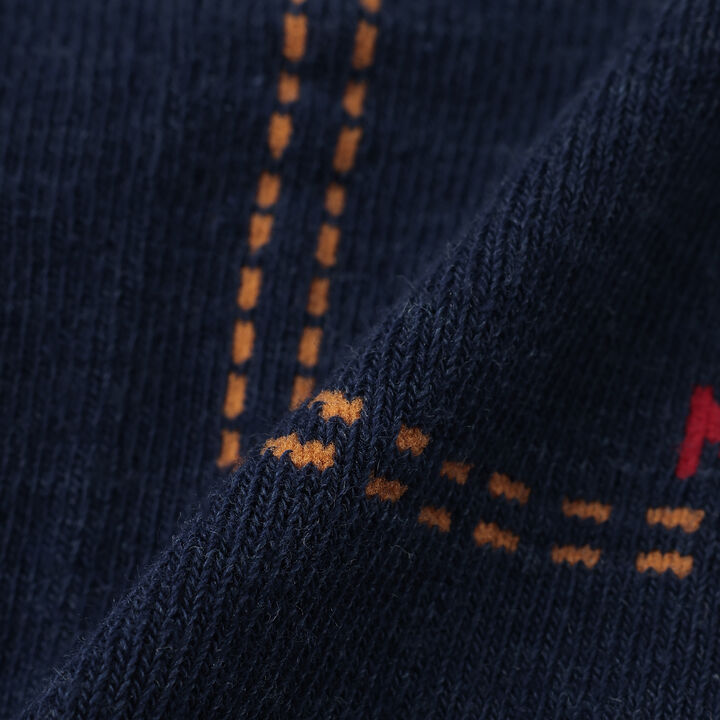 [Made in Japan] Hip Bear Braided 3/4 Length Leggings,Navy, medium image number 5