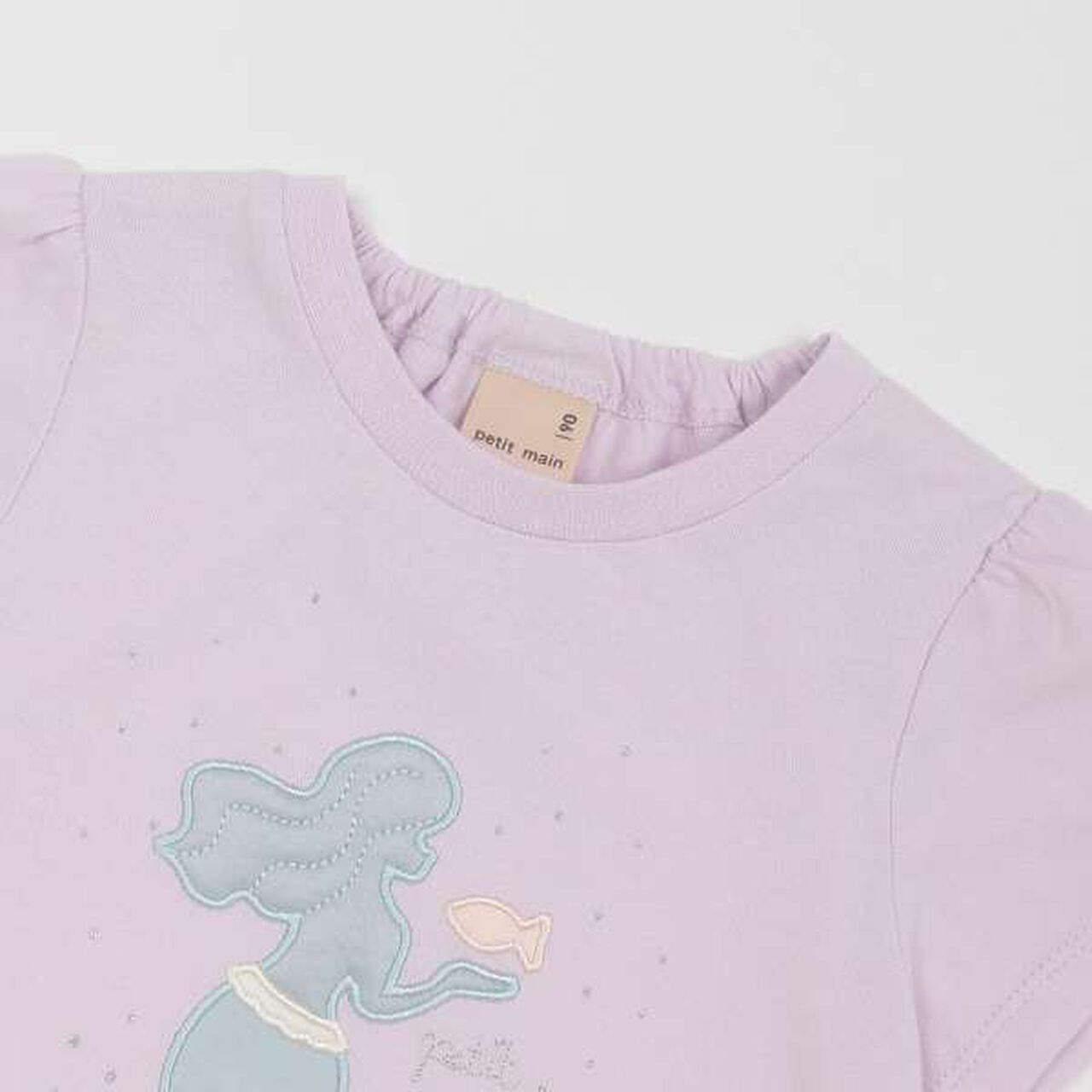 Anti-Stain Sparkling Motif T-Shirt (Kids),Light blue, large image number 11