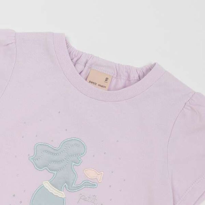 Anti-Stain Sparkling Motif T-Shirt (Kids),Light blue, medium image number 11