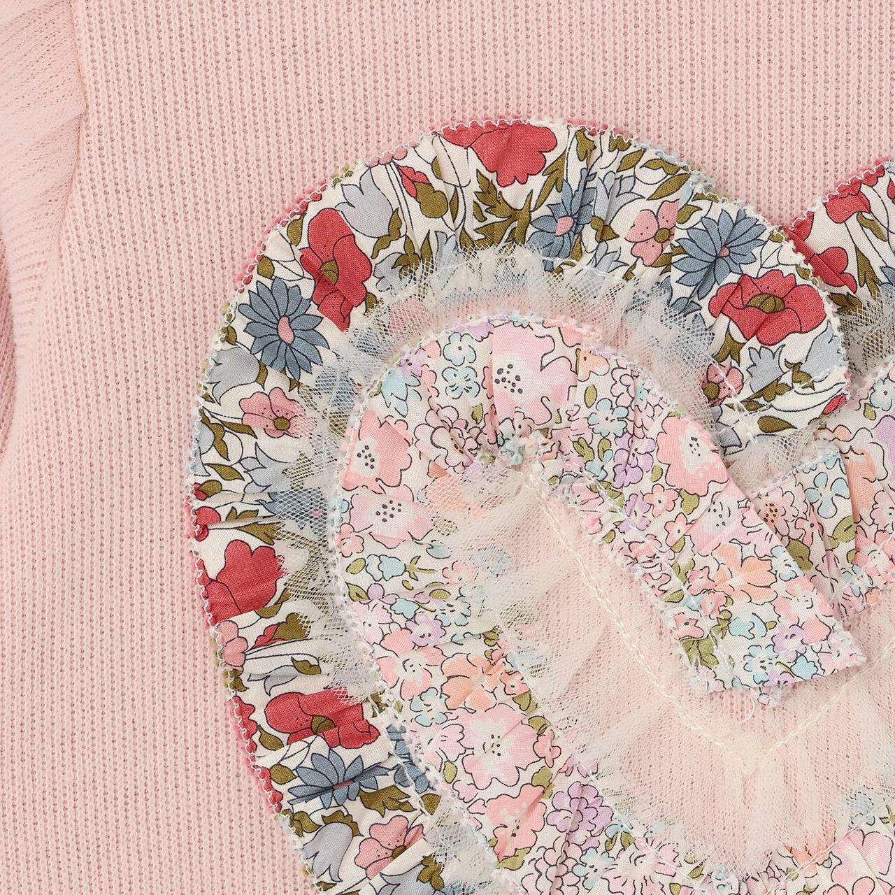 Liberty Heart Frill Sweatshirt,Pearl white, large image number 4