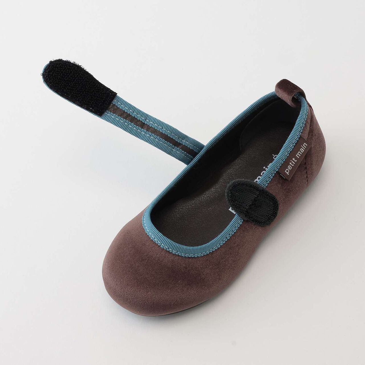 One Strap Velour Shoes,Dark red, large image number 4