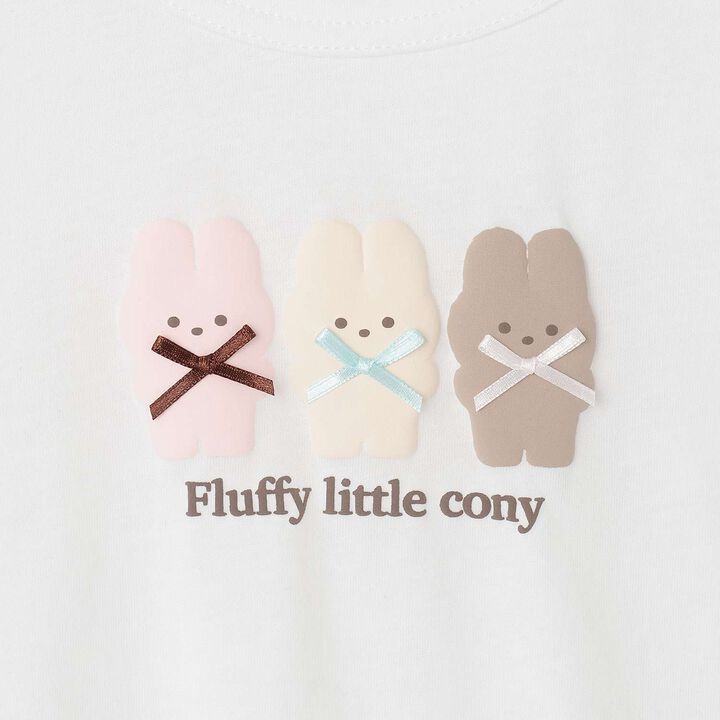 [Muteki T] Cotton 100% Stain-Resistant UV Quick-Dry Puffed Print Ribbon T-Shirt for Girls Kids,Blue gray, medium image number 14