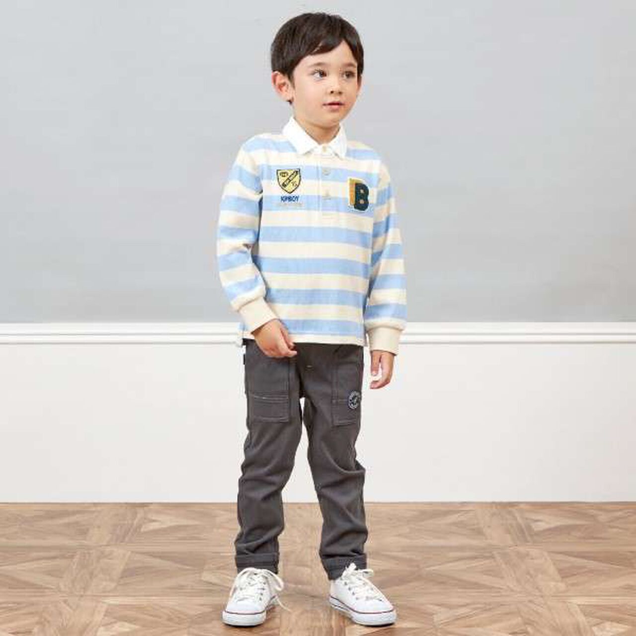 KPBOY Twill Stretch Brushed-Lining Pants [80-150],Green, large image number 4