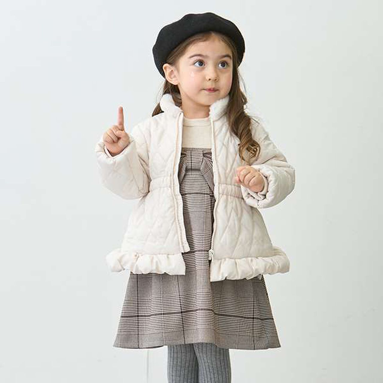 [Link] Check Ribbon Dress (Kids),Black, large image number 9