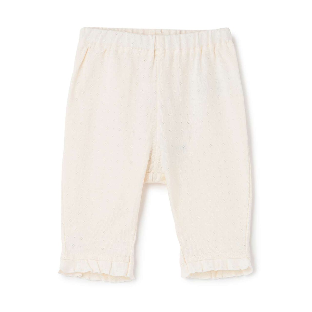 Affordable Hem Frill 3/4 Length Leggings,Off white, large image number 1