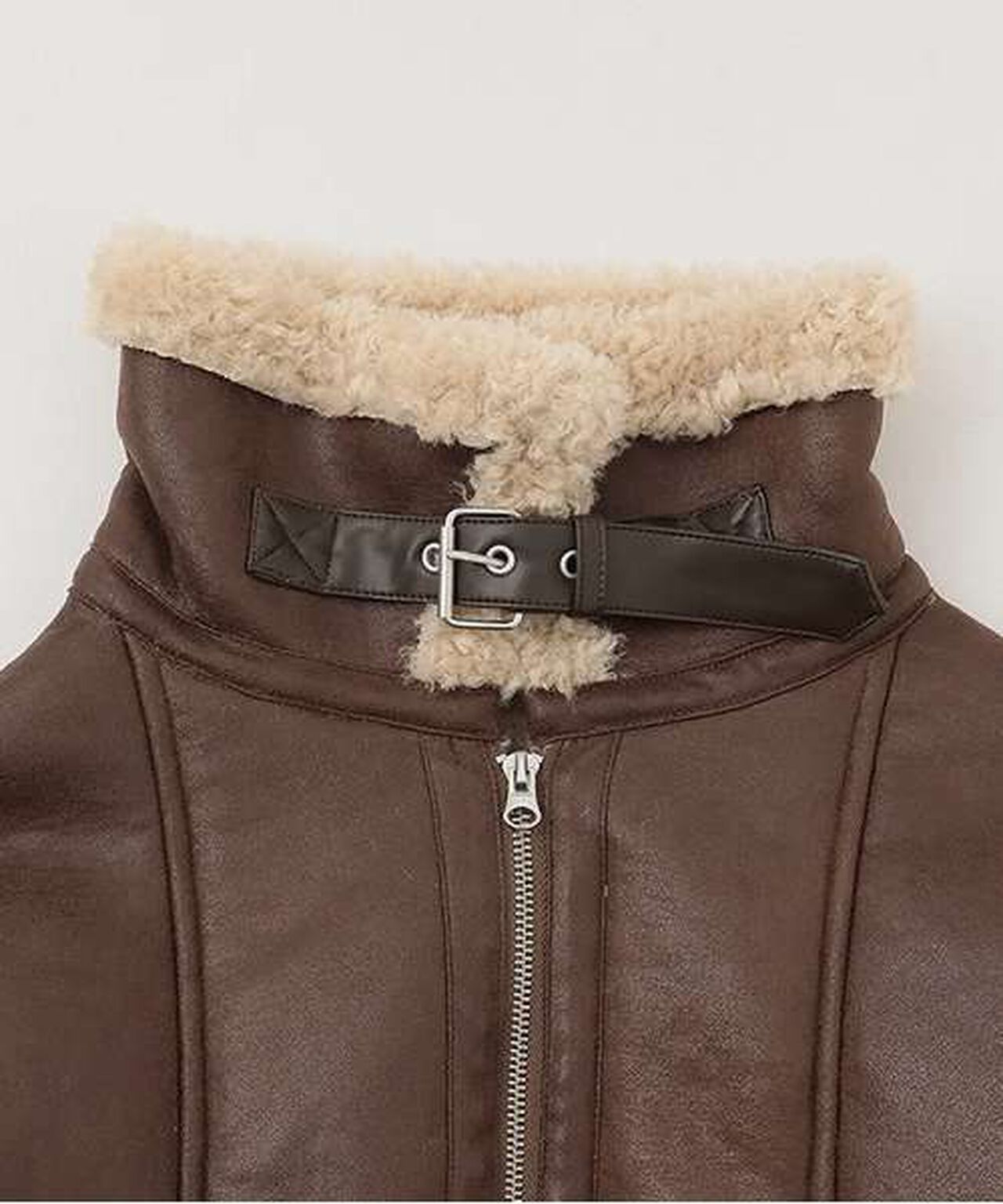 Mouton-Style Jacket,Ivory, large image number 10