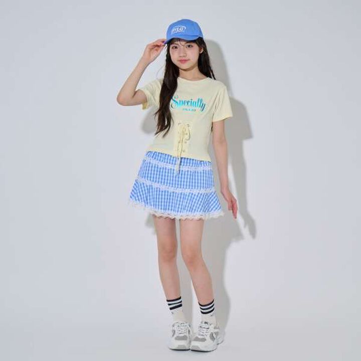 [Featured in Q-Gal] Front Lace-up T-shirt,Off white, medium image number 12