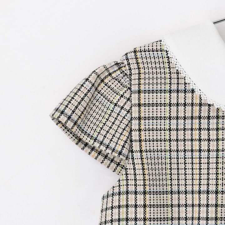 [Formal] Checkered OP + Scallop Trim JK Set,Beige, medium image number 15