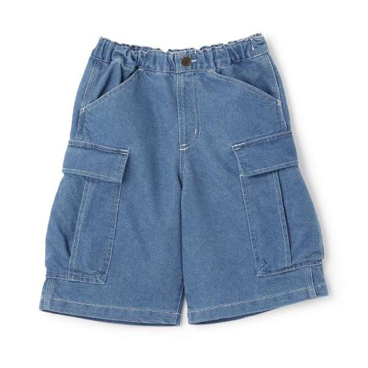 [SKIT0LY] Cool Sensation Denim Half Cargo Pants,Deep blue, large image number 10