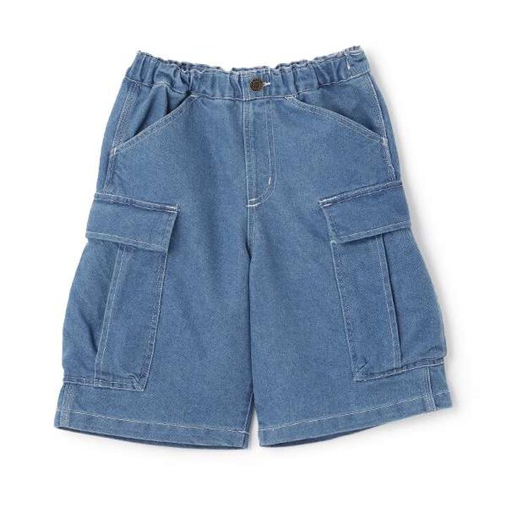 [SKIT0LY] Cool Sensation Denim Half Cargo Pants,Deep blue, medium image number 10