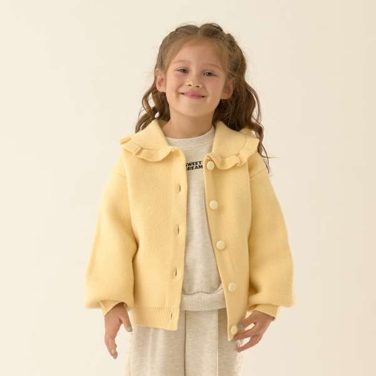 [Occasion] Frill Collar Cardigan,Cream, large image number 0