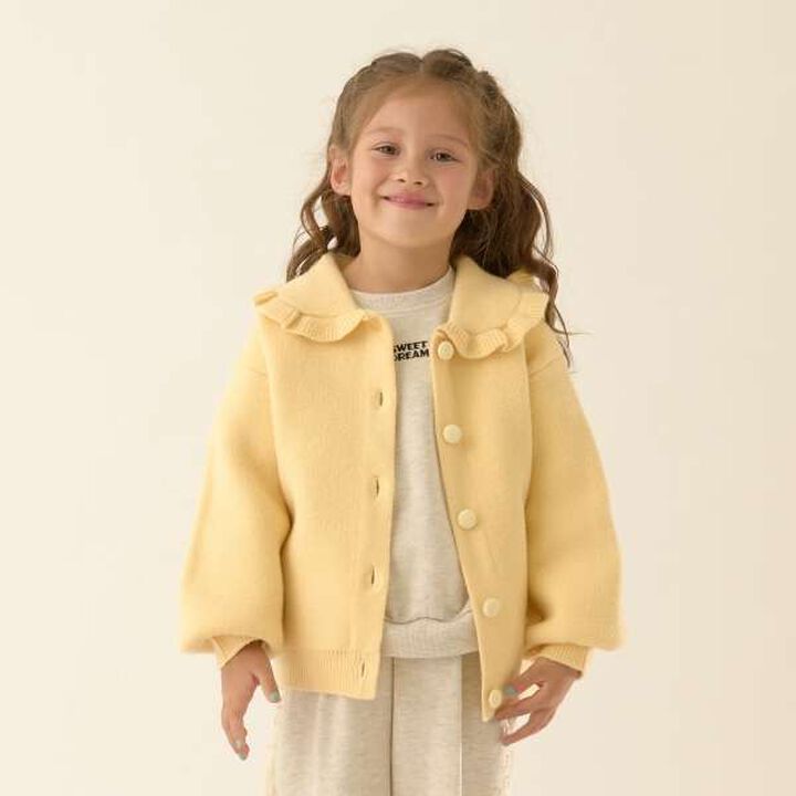 [Occasion] Frill Collar Cardigan,Cream, medium image number 0