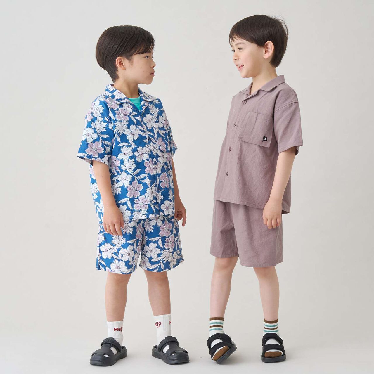[Outfit Set] Open Collar Shirt & Easy Pants,Greige, large image number 9