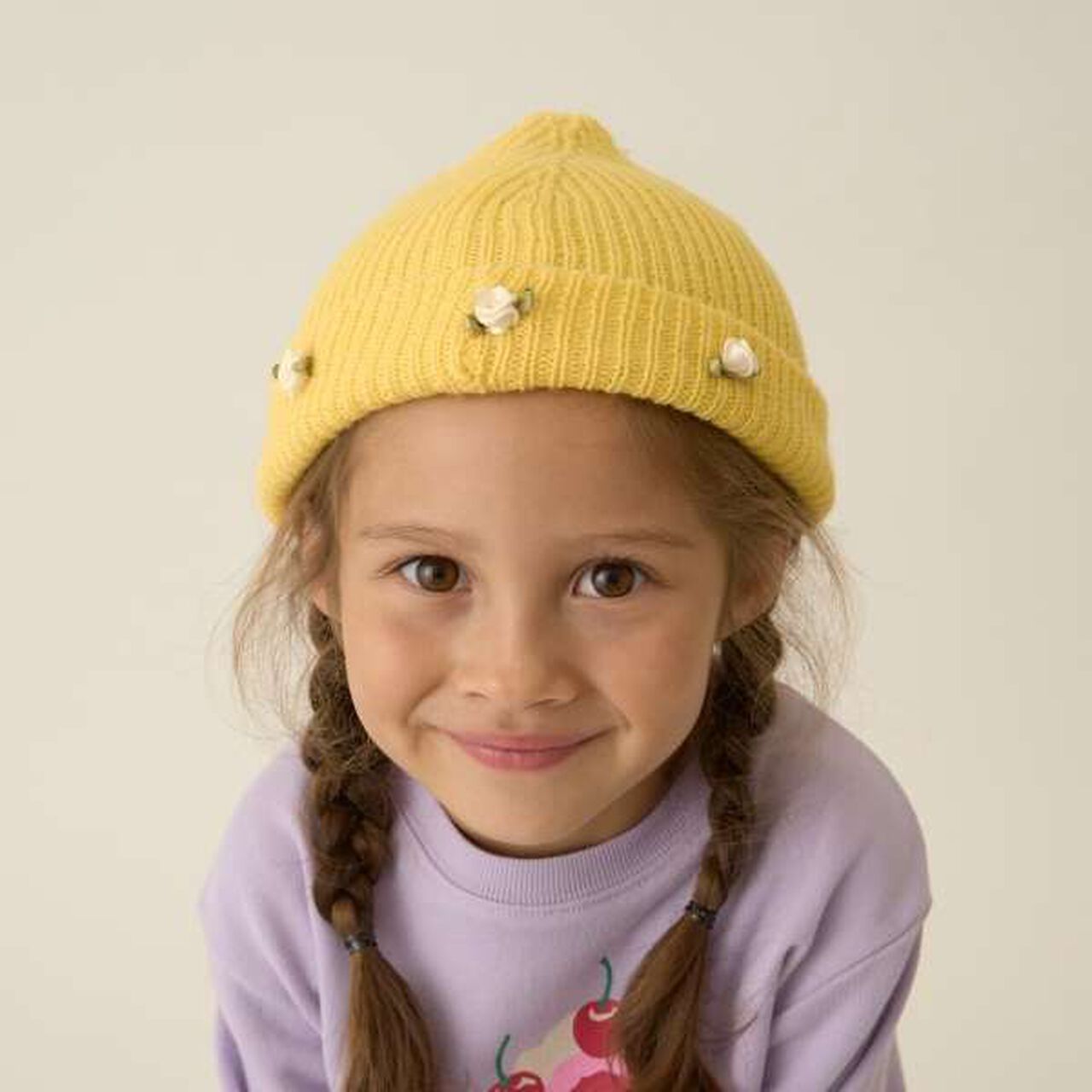 Ribbon Flower Assortment Knit Cap,Sax blue, large image number 21