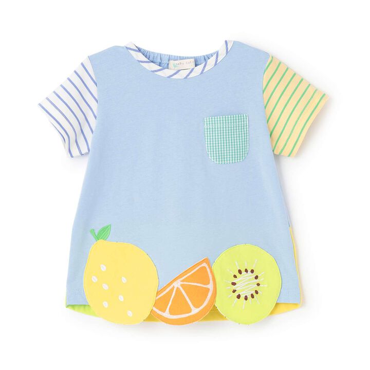 Fruit Hem T-Shirt,Blue, medium image number 0