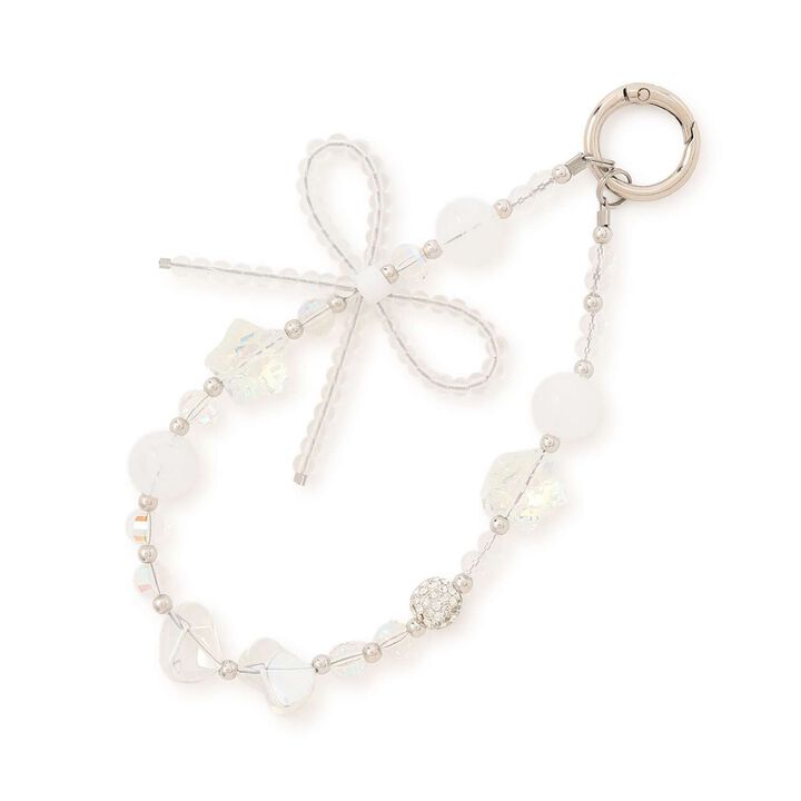 Ribbon Bead Strap,White, medium image number 1
