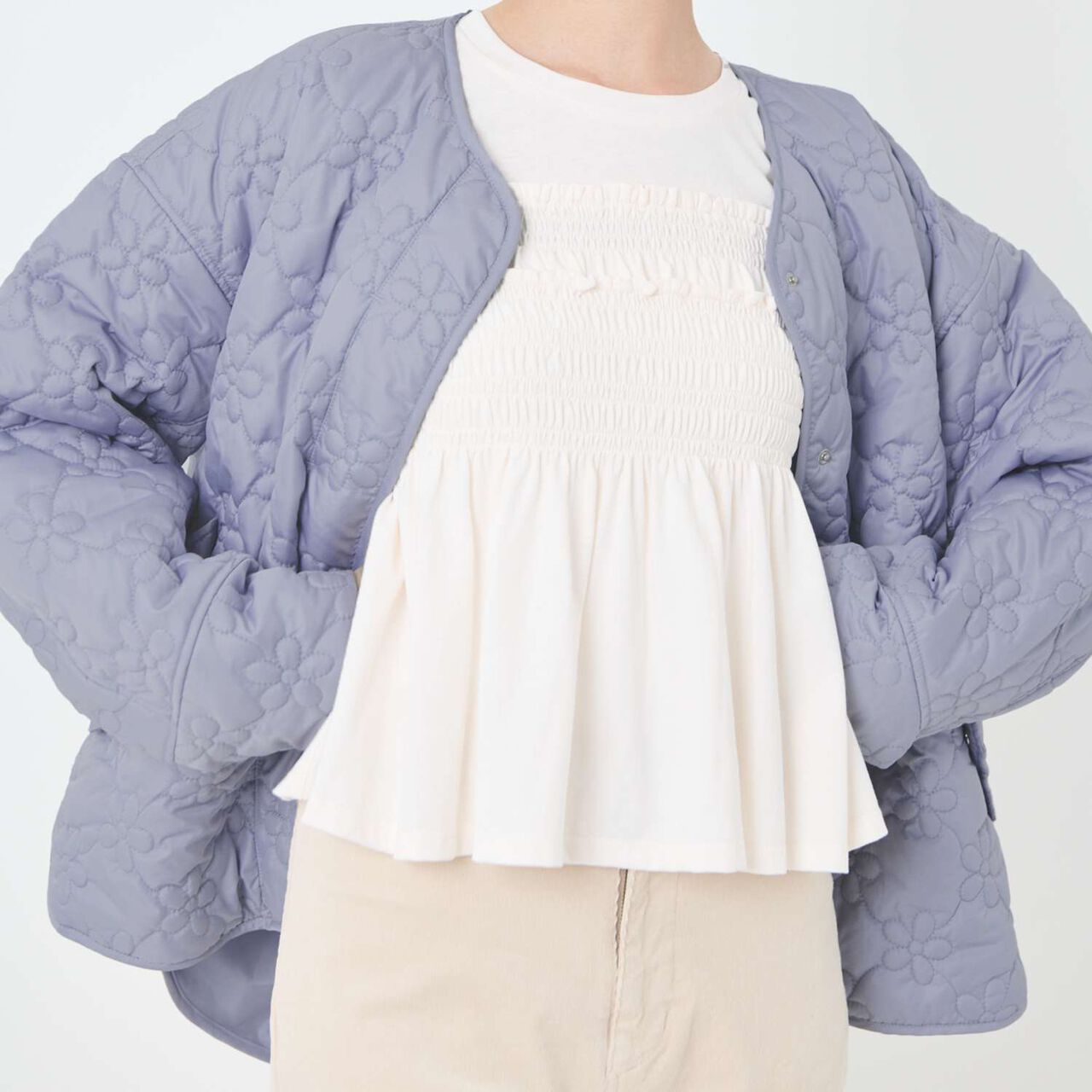 [Parent-Child Matching / Water-Repellent] Quilted Jacket,Black, large image number 3