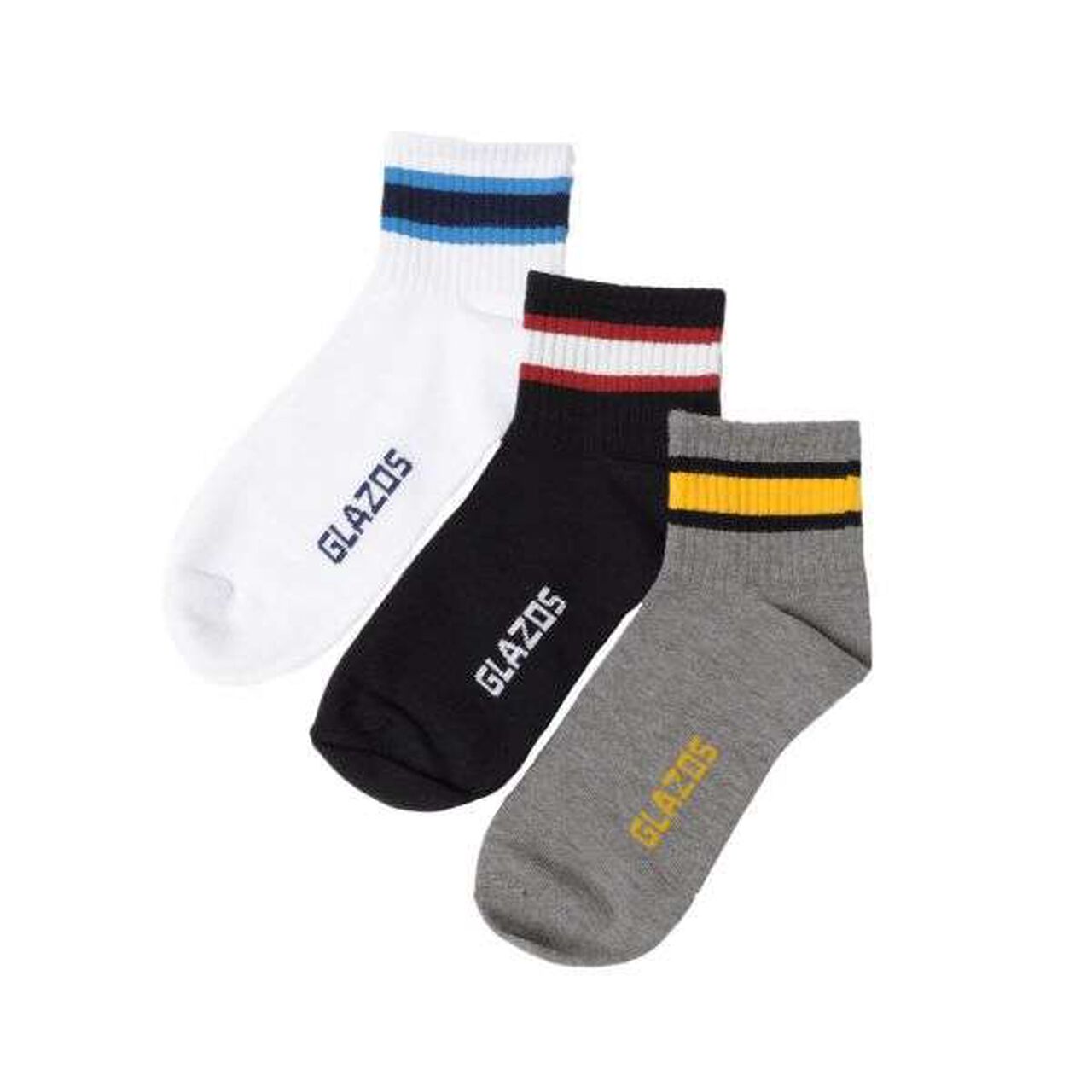 Short-Length Line Socks Set of 3 A,Multi color, large image number 8