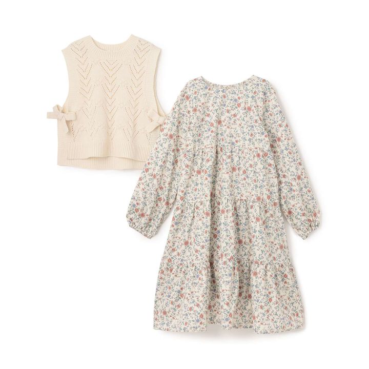 Link Tiered One-Piece Dress with Vest,Brown, medium image number 2