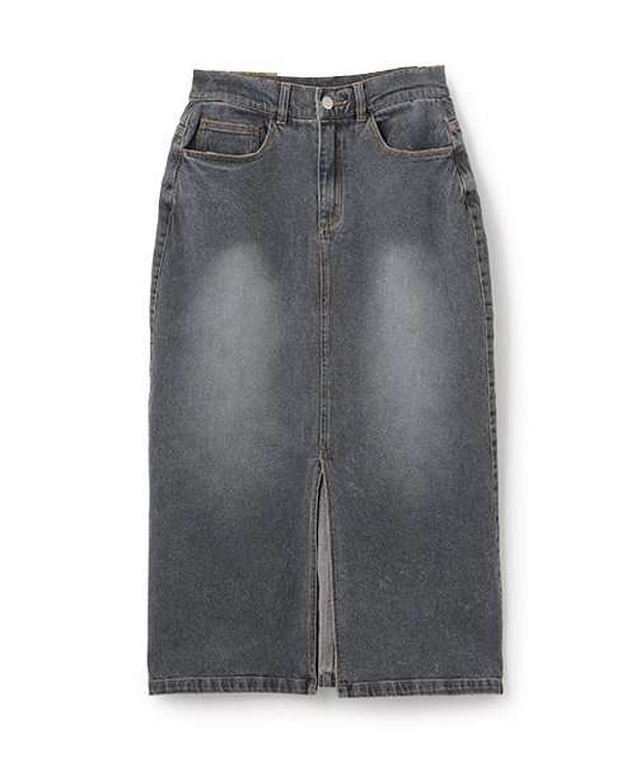 Denim Long Skirt,Gray, large image number 12