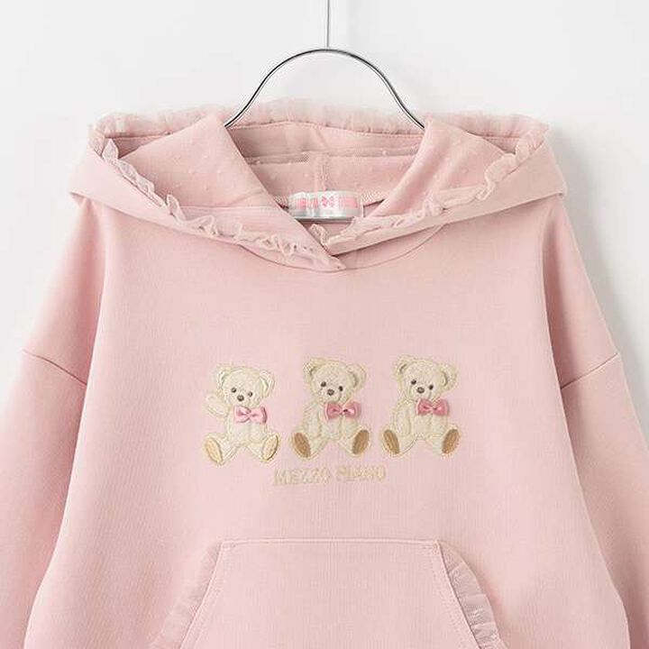 Bear Appliqu&eacute; Hoodie,Ivory, medium image number 2
