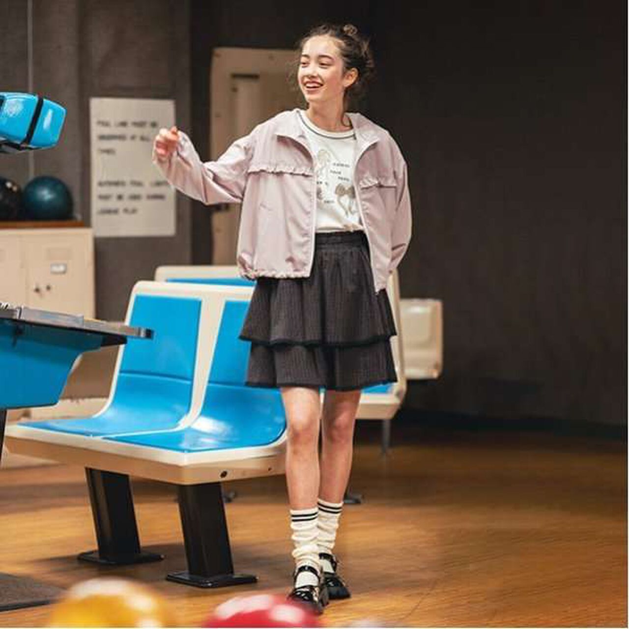 Tiered Frill Skirt with Shorts,Gray, large image number 30