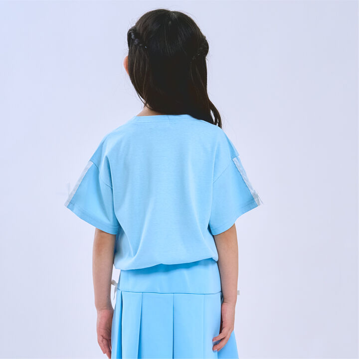 [Cool Touch] Short-Sleeve T-Shirt with Sleeve Ribbon,Red, medium image number 3
