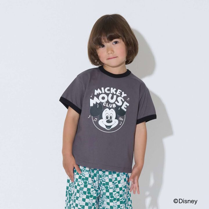 [Disney] [Comfortable Jersey] Assorted Print Ringer T-Shirt,Charcoal gray, medium image number 0