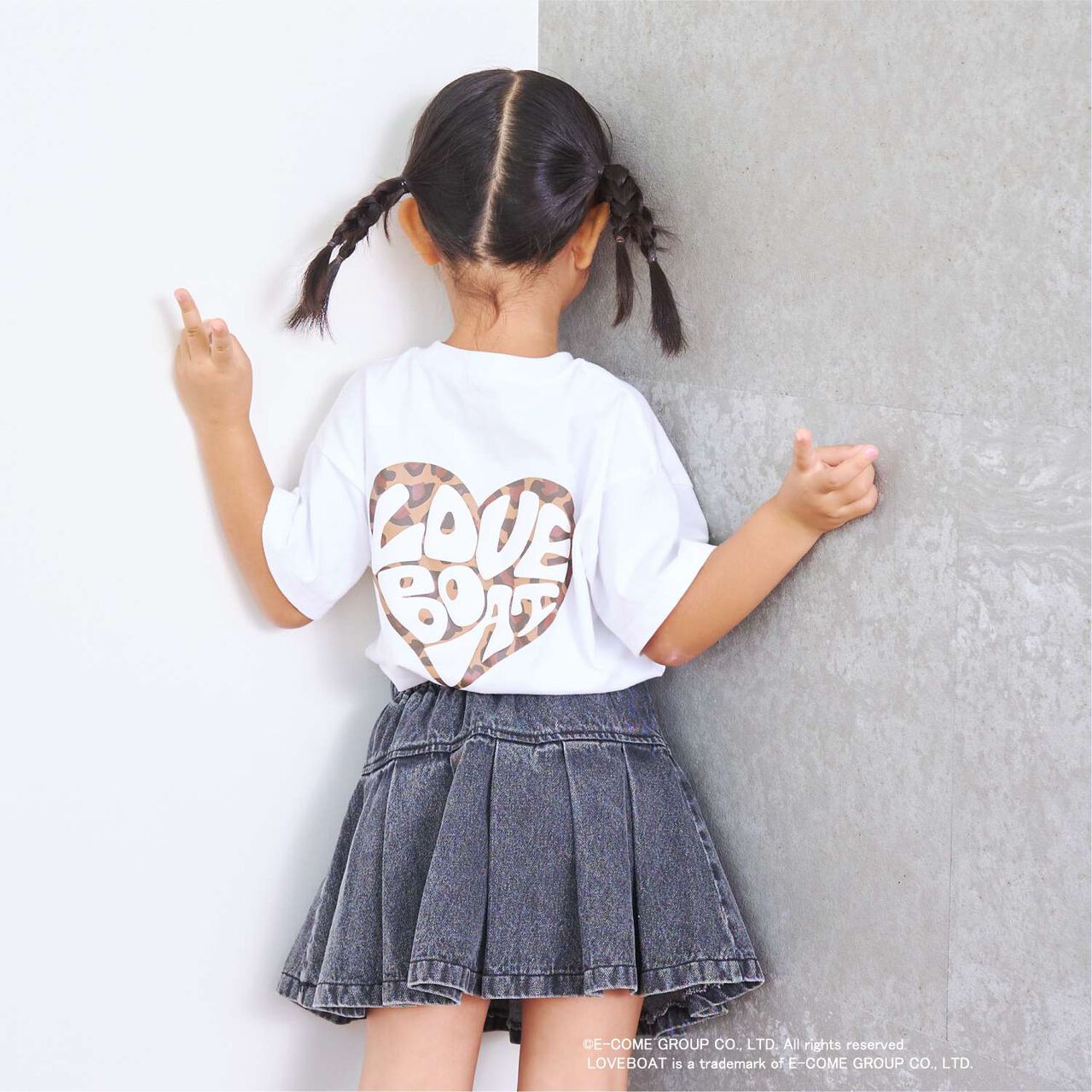 [Parent-Child Matching] LOVEBOAT Loose T-Shirt,Black, large image number 3