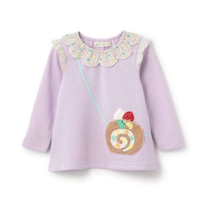 Roll Cake Small Shoulder Bag Sweatshirt,Lavender, medium image number 5