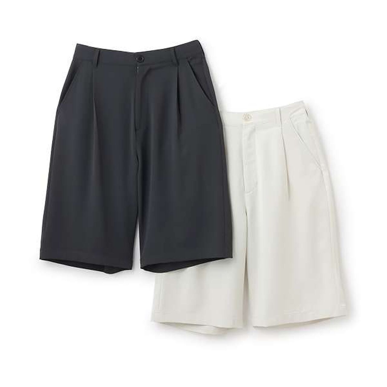 Melty Tuck Half Pants,Ivory, large image number 9