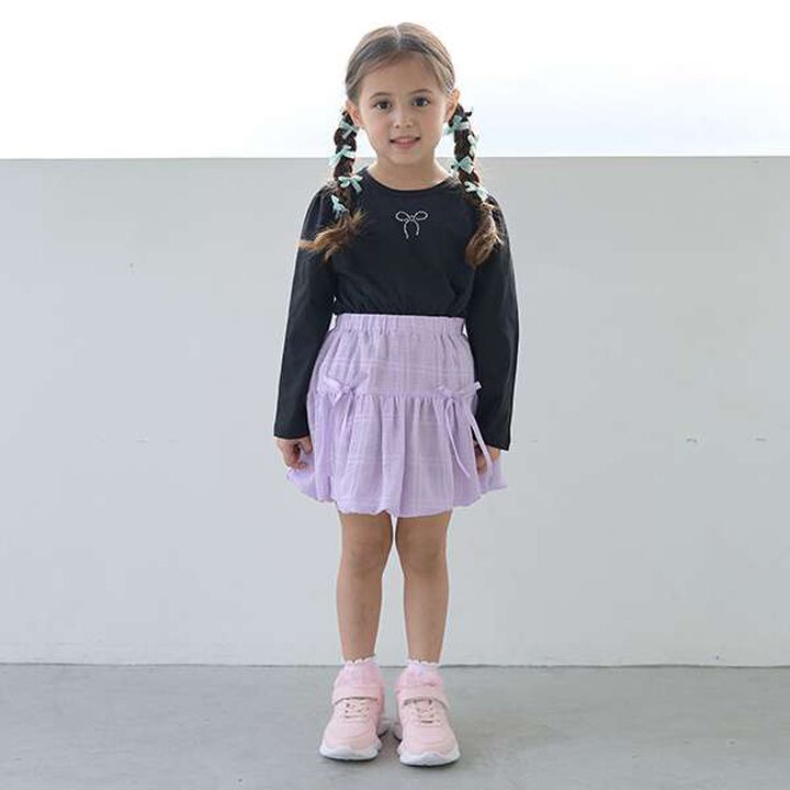 Soft Cotton Assorted Line Stone Motif Puff A-Line T-Shirt,Cream, medium image number 10