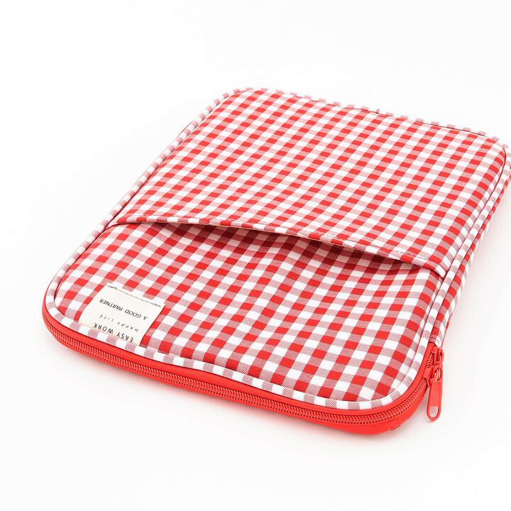 [School-Ready] Gingham Check Tablet Case (11-inch),Sax blue, medium image number 5
