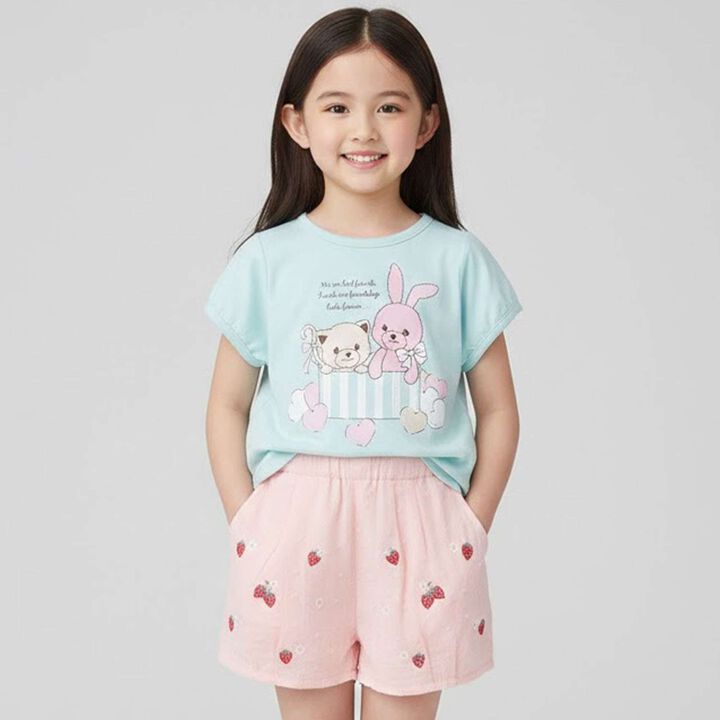 Strawberry Embroidery Balloon Pants,, medium