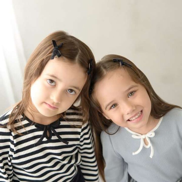 Velour Ribbon Hair Clip Set (6 Pieces),Pink, medium image number 7