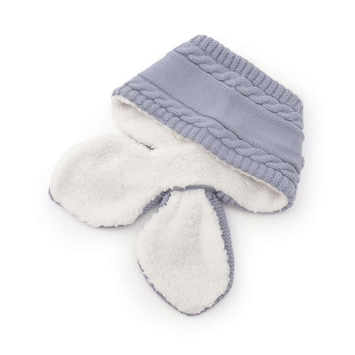 Jacquard Knit Scarf,Light blue, medium image number 2