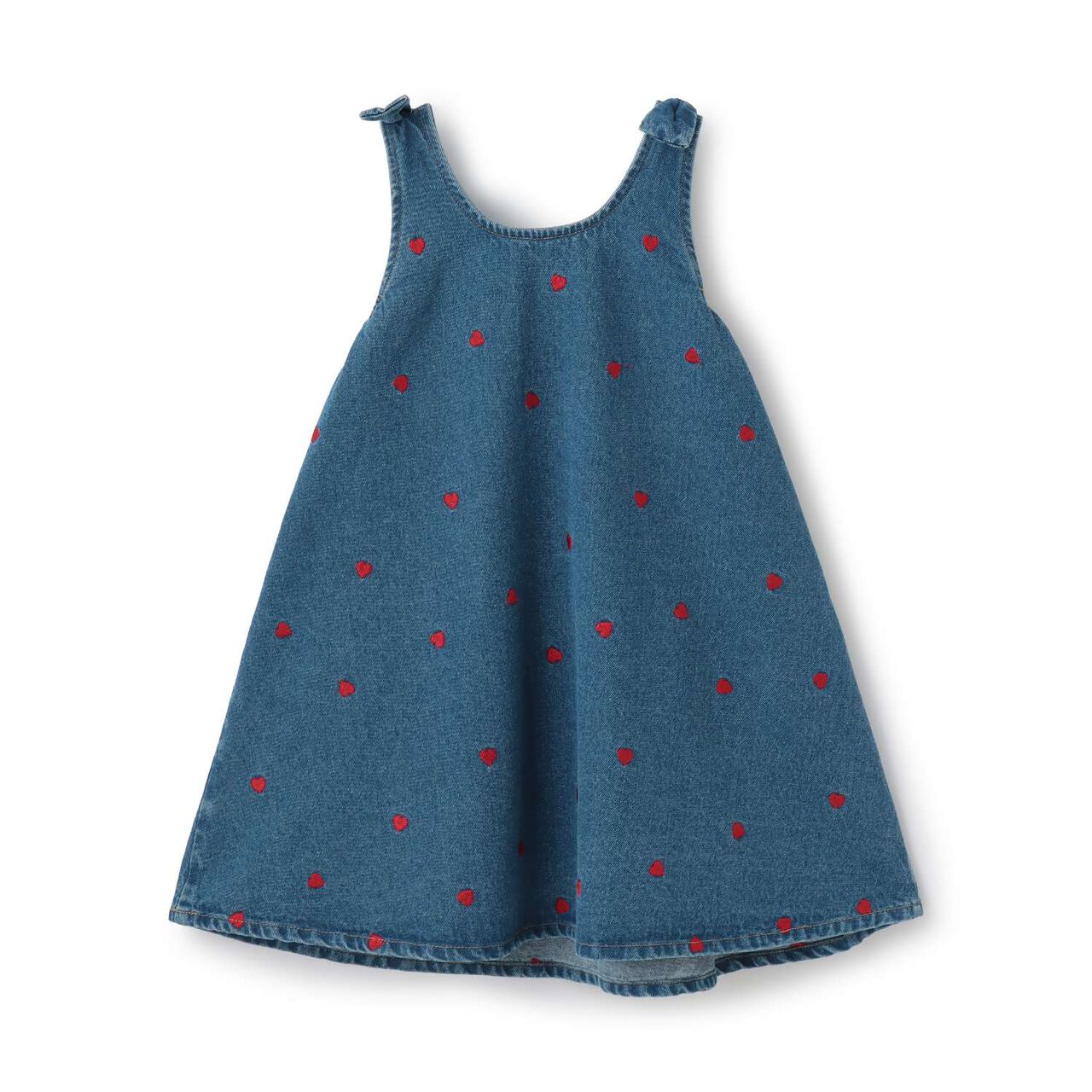 [Tomodeni] Assorted Embroidered All-Over Pattern Flare One-Piece Dress,Blue, large image number 3