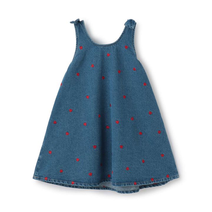 [Tomodeni] Assorted Embroidered All-Over Pattern Flare One-Piece Dress,Blue, medium image number 3