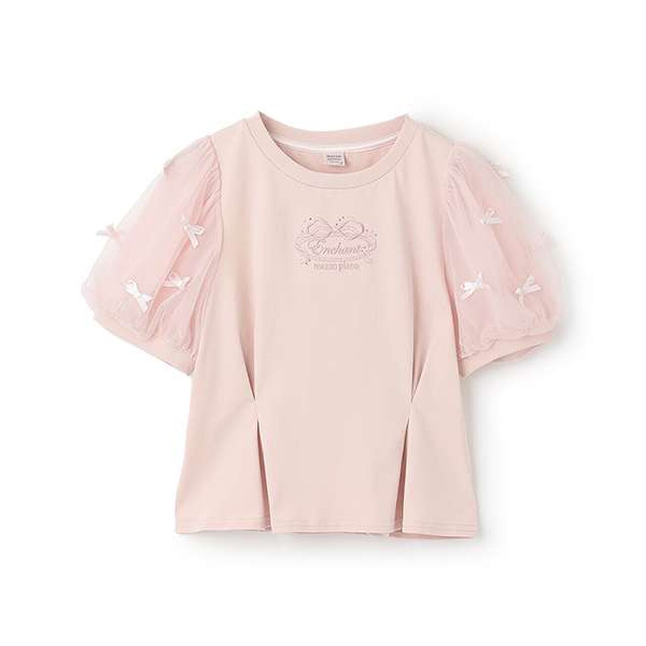 [Cool Touch] Mixed Material Tuck T-Shirt,Pink, large image number 9